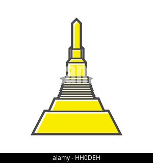 Golden Mount, Thailand-Symbol im flachen Stil Stock Vektor