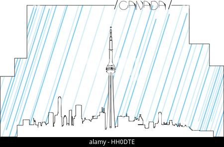 Isolierte Skyline von Toronto Stock Vektor