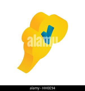 Blaues Häkchen in Blase Symbol, isometrischen 3d Stil Stock Vektor