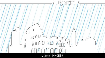 Isolierte Skyline von Rom Stock Vektor