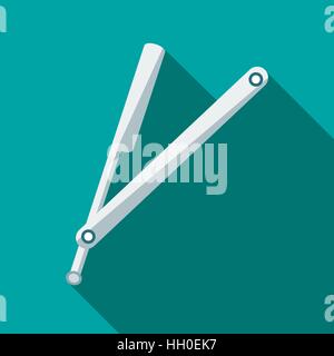 Retro-Rasiermesser-Symbol im flachen Stil Stock Vektor