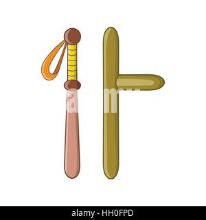 Kautschuk-Schlagstöcke-Symbol im Cartoon-Stil Stock Vektor