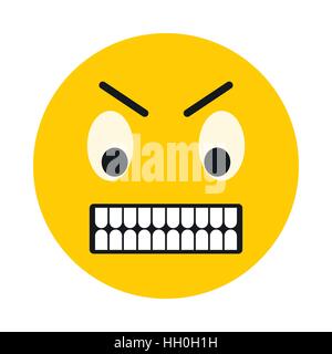 Gereizte Smiley-Symbol, flachen Stil Stock Vektor