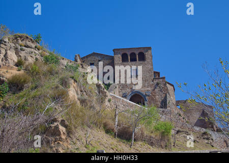 Civita di Bagnoregio am nächsten Blick von der Hauptzufahrt. Stockfoto