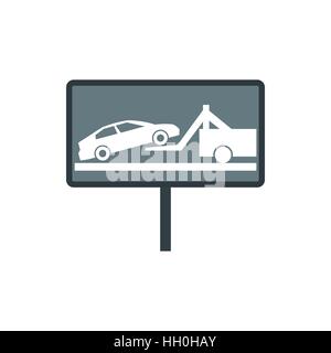 Zeichen-Evakuierung von Autos zu beschlagnahmen Hof-Symbol Stock Vektor