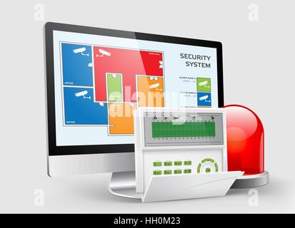 Zutritts-Kontrollsystem - Alarmzonen Stock Vektor