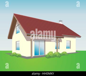 Haus-Innenraum-Konzept - Küche, Bad, Wohnzimmer Stock Vektor