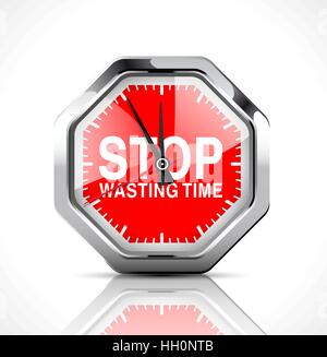 Stoppuhr - Stop Zeit verschwenden Stock Vektor