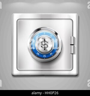Safe mit Dollarzeichen - Geld Schutzkonzept Stock Vektor