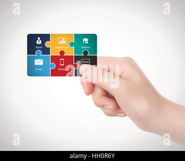 Karte der Hand halten Stock Vektor