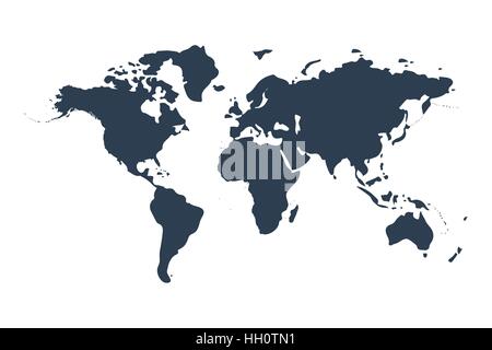Weltkarte isolierten auf weißen Hintergrund Stock Vektor