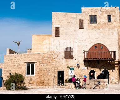 renovierte Gebäude in der Altstadt von Jaffa, jetzt eine Künstlerkolonie, Israel Stockfoto