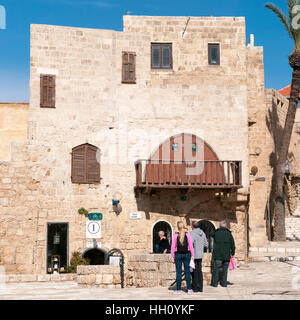 renovierte Gebäude in der Altstadt von Jaffa, jetzt eine Künstlerkolonie, Israel Stockfoto