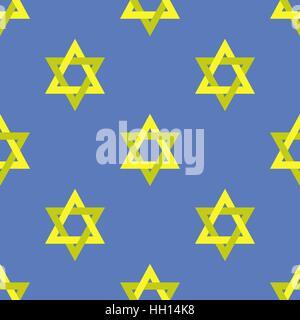 Gelben Davidstern nahtlose Muster Stock Vektor