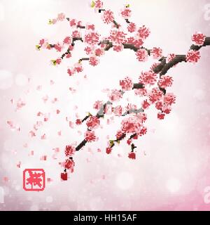 Kirsche realistische Japan Branch. EPS 10 Stock Vektor