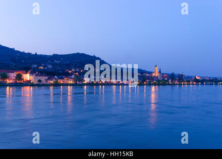 Krems an der Donau: Donau, Städte Stein und Krems, Wachau, Niederösterreich, Niederösterreich, Österreich Stockfoto