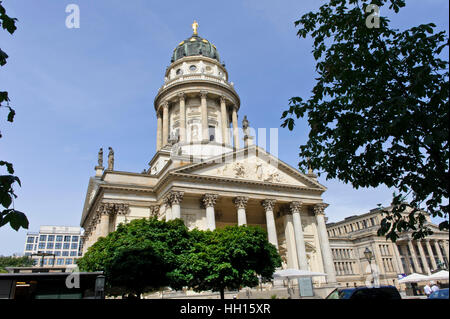 Die Fassade der neuen Kirche Kathedrale in Gendarmenmarkt, Berlin, Deutschland. Stockfoto