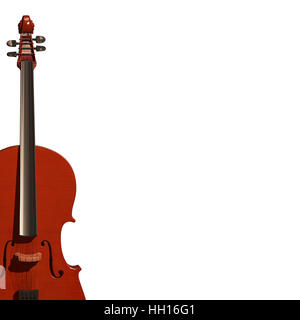 Cello Musikinstrument 3D-Illustration Stockfoto