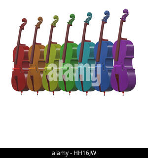 Cello Musikinstrument 3D-Illustration Stockfoto