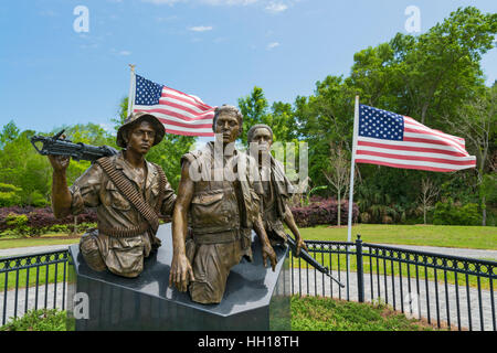 Florida, Apalachicola, Vietnam Veterans Memorial, die drei Soldaten statue Stockfoto