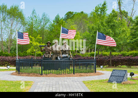 Florida, Apalachicola, Vietnam Veterans Memorial, die drei Soldaten statue Stockfoto