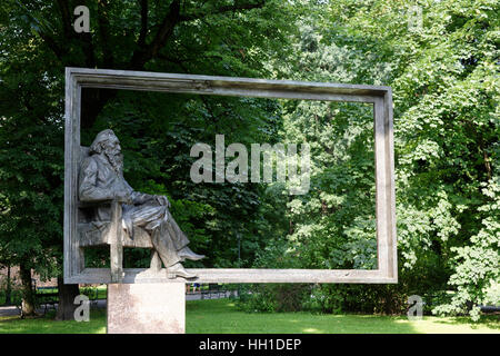 Planty-Park, Jan Matejko Denkmal, polnischer Maler, Altstadt, Stare Miasto, Krakau, Polen Stockfoto