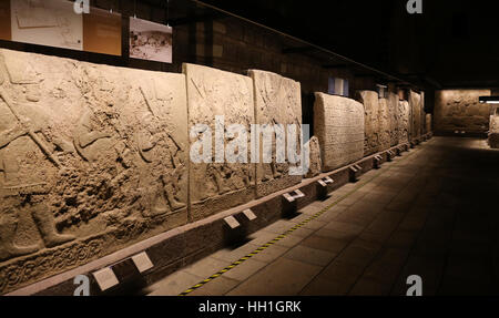 Schnitzereien im Museum für Anatolische Zivilisationen, Ankara, Türkei Stockfoto