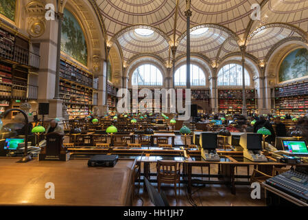 Paris Frankreich 14. Januar 2017: berühmte Labrouste Vortragsraum in der französischen Nationalbibliothek rue Vivienne in Paris Stockfoto