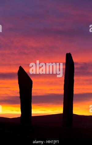 Alten Standing Stones von Stenness, Orkney-Inseln Stockfoto