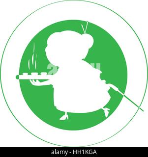 Oma-Kuchen-Logo-Design-Konzept Stock Vektor