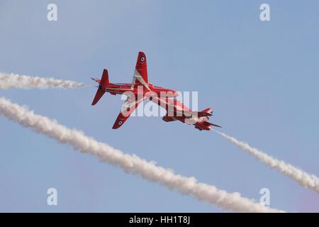 Die Kunstflugstaffel der Royal Air Force Red Arrows Stockfoto