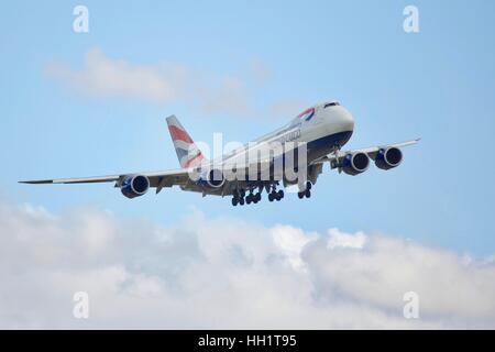 Eine British Airways World Cargo Boeing 747-8 Stockfoto