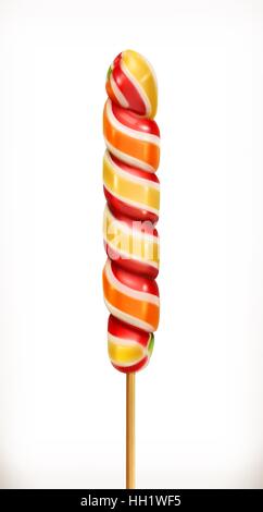 Wirbel-Karamellen. Süße Lutscher. 3D Vektor icon Stock Vektor