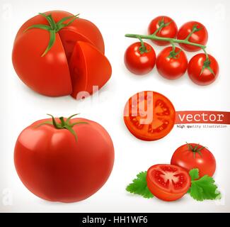 Tomaten. Gemüse 3d Vektor Icon set Stock Vektor