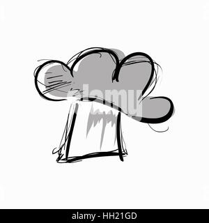 Weiss Koch Hut im Cartoon-Stil Stock Vektor