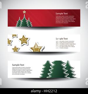 Weihnachten Vektor setzen drei Header-Designs Stock Vektor