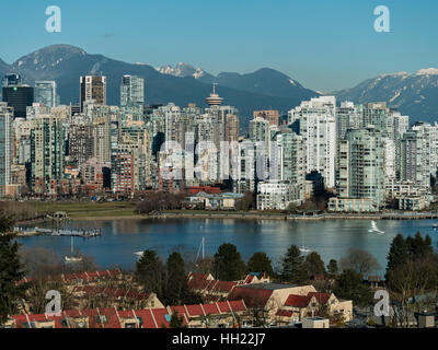 Vancouver Skyline Stadtbild malerischen Blick Yaletown Innenstadt False Creek Gehäuse Immobilien Stockfoto