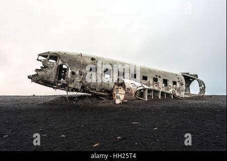 Wrack von einer US-Militärmaschine stürzte in Island Stockfoto