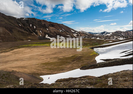 Landmannalaugar. Es ist bekannt für seine natürlichen geothermischen heißen Quellen und die umliegende Landschaft. Stockfoto