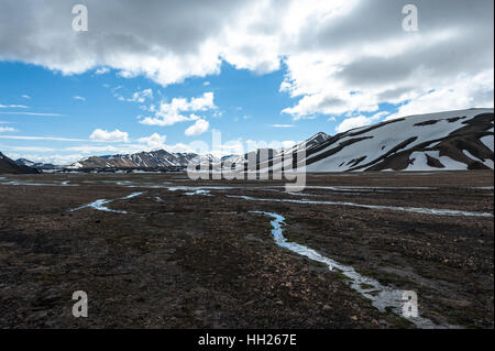 Landmannalaugar. Es ist bekannt für seine natürlichen geothermischen heißen Quellen und die umliegende Landschaft. Stockfoto