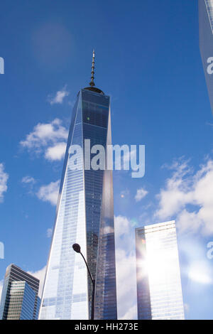 One World Trade Center (Freiheitsturm), Lower Manhattan, New York City, Vereinigte Staaten von Amerika. Stockfoto