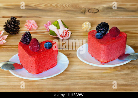 Herzförmige Kuchen Stockfoto