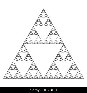 Sierpinski-Dreieck mit Shuriken Form, ohne Zentrum, Fraktale, Vektor - sechste Iteration (Vector, editierbar) Stock Vektor