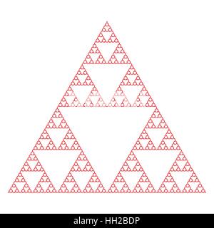 Sierpinski-Dreieck mit Shuriken Form, ohne Zentrum, Fraktale, Vektor - sechste Iteration (Vector, editierbar) Stock Vektor