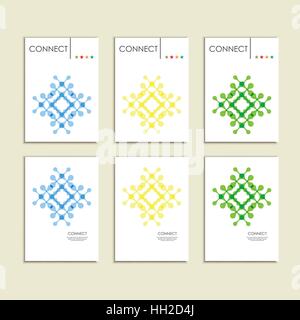 Abstrakt verbinden Abbildung auf Broschüre Vorlage Stock Vektor