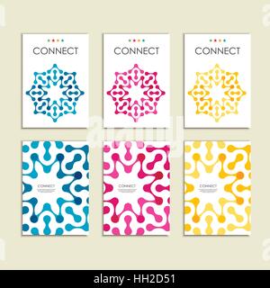 Abstrakt verbinden Abbildung auf Broschüre Vorlage Stock Vektor