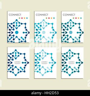 Abstrakt verbinden Abbildung auf Broschüre Vorlage Stock Vektor