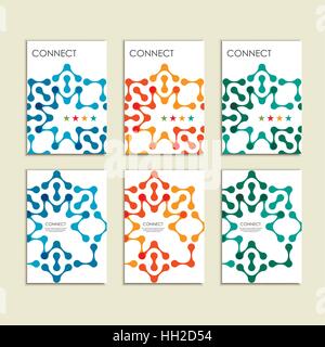 Abstrakt verbinden Abbildung auf Broschüre Vorlage Stock Vektor