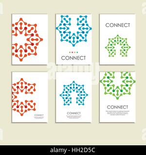 Abstrakt verbinden Abbildung auf Broschüre Vorlage Stock Vektor
