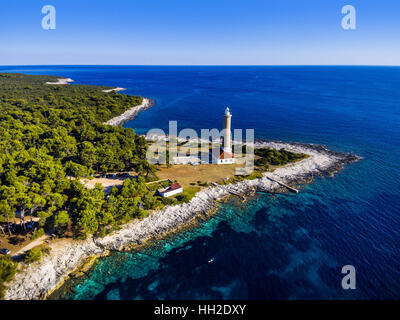 Ligthouse Veli Rat, Insel Dugi Otok, Kroatien Stockfoto